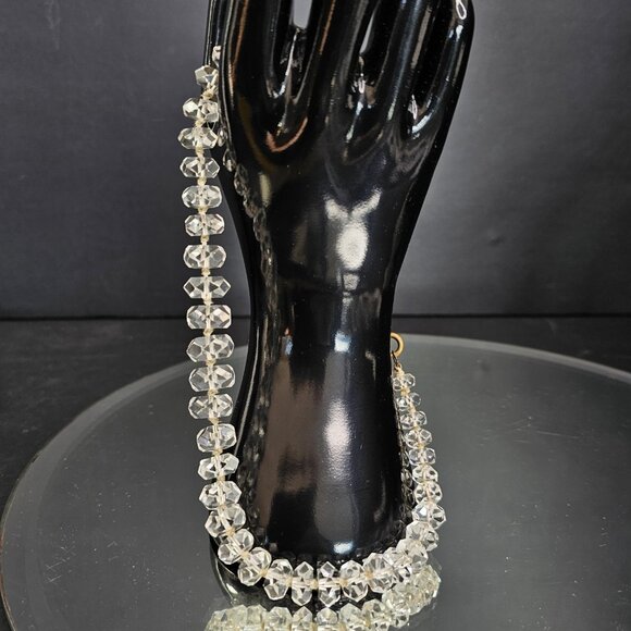 Vintage Crystal Glass Graduated 15" Choker Necklace Amazing Piece - Picture 8 of 13